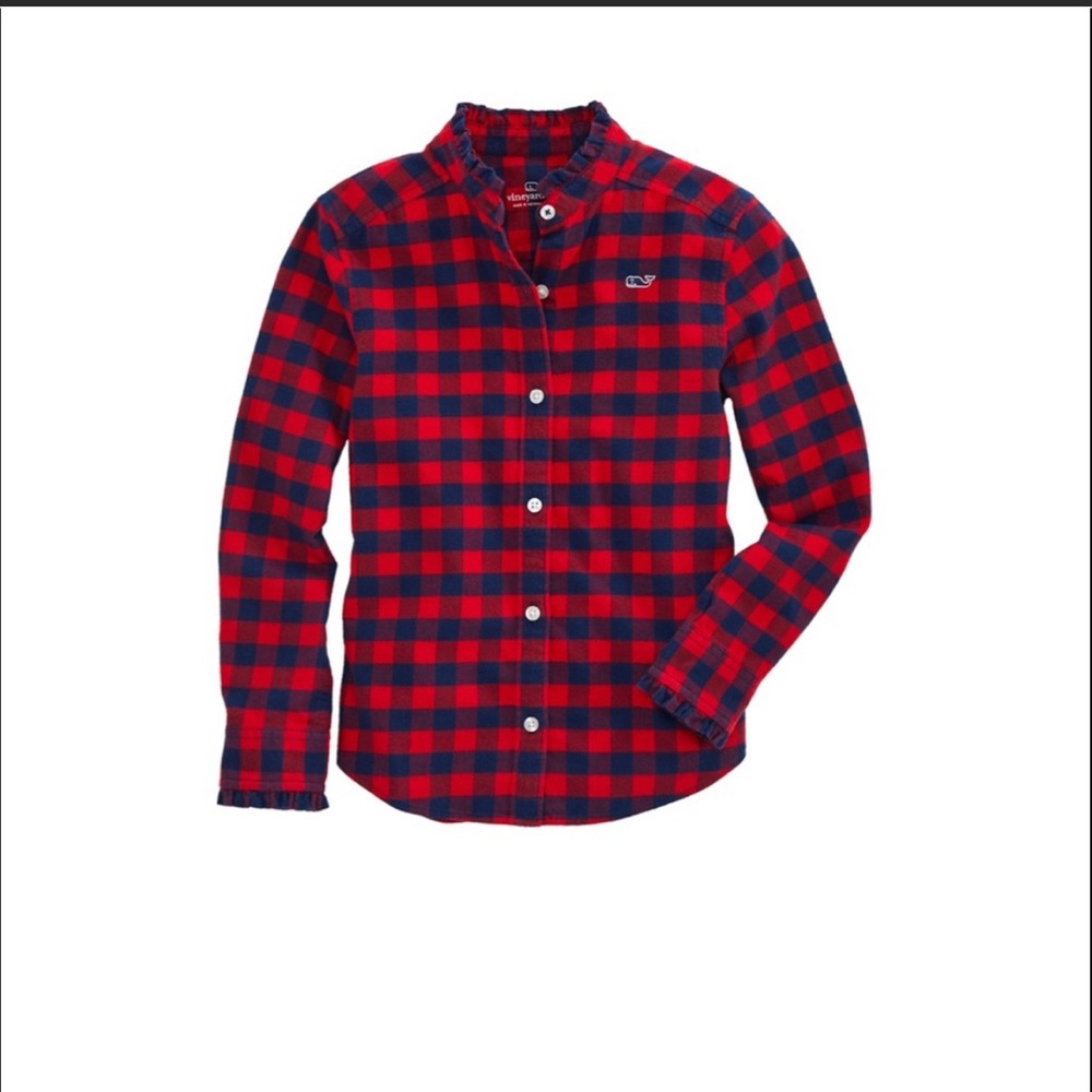 Vineyard Vines Girls Flannel button down shirt